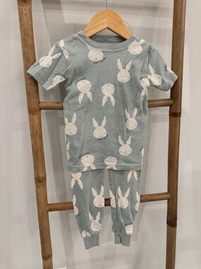 Carter's Sage Green Bunny Print Pajama Set
